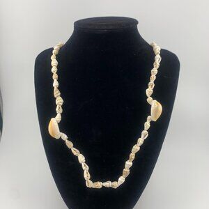 Vintage Boho Seashell Necklace with Large Cowrie Shell Accents